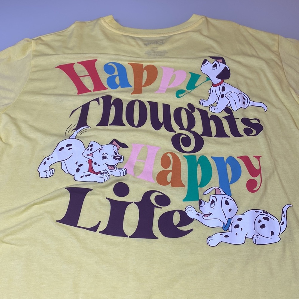 101 Dalmatians Embroidered oversized yellow tee NWT